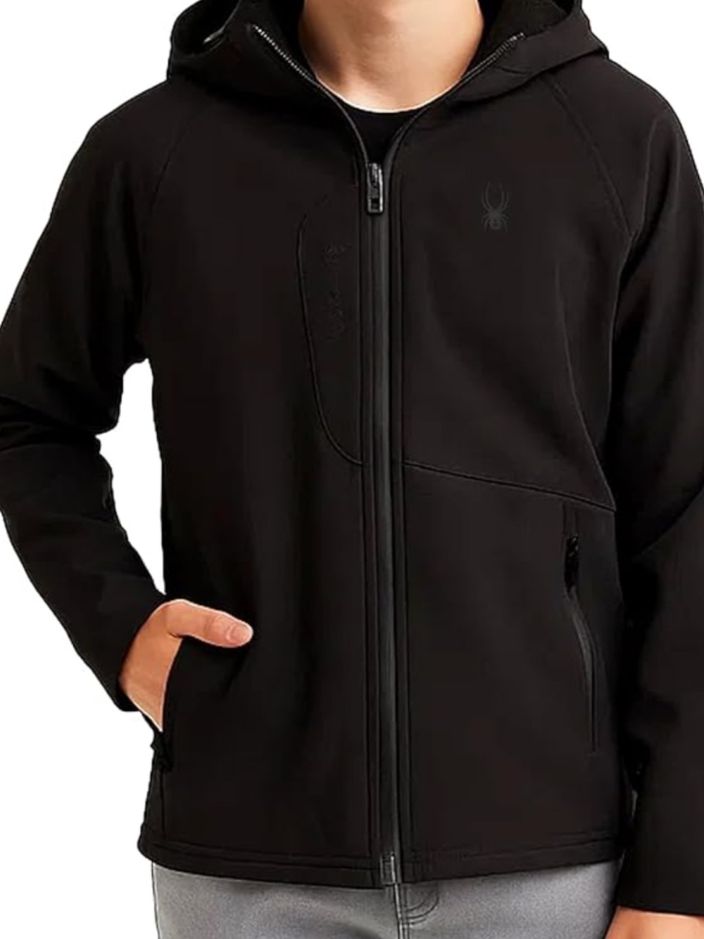 Spyder Black Hooded Performance Jacket